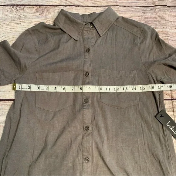 NEW lulu’s Green Button Up Dress Size Small - Picture 10 of 10